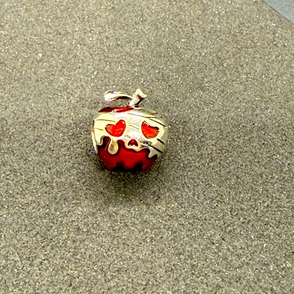 Red and Silver Apple Mummy Halloween Bracelet Charm